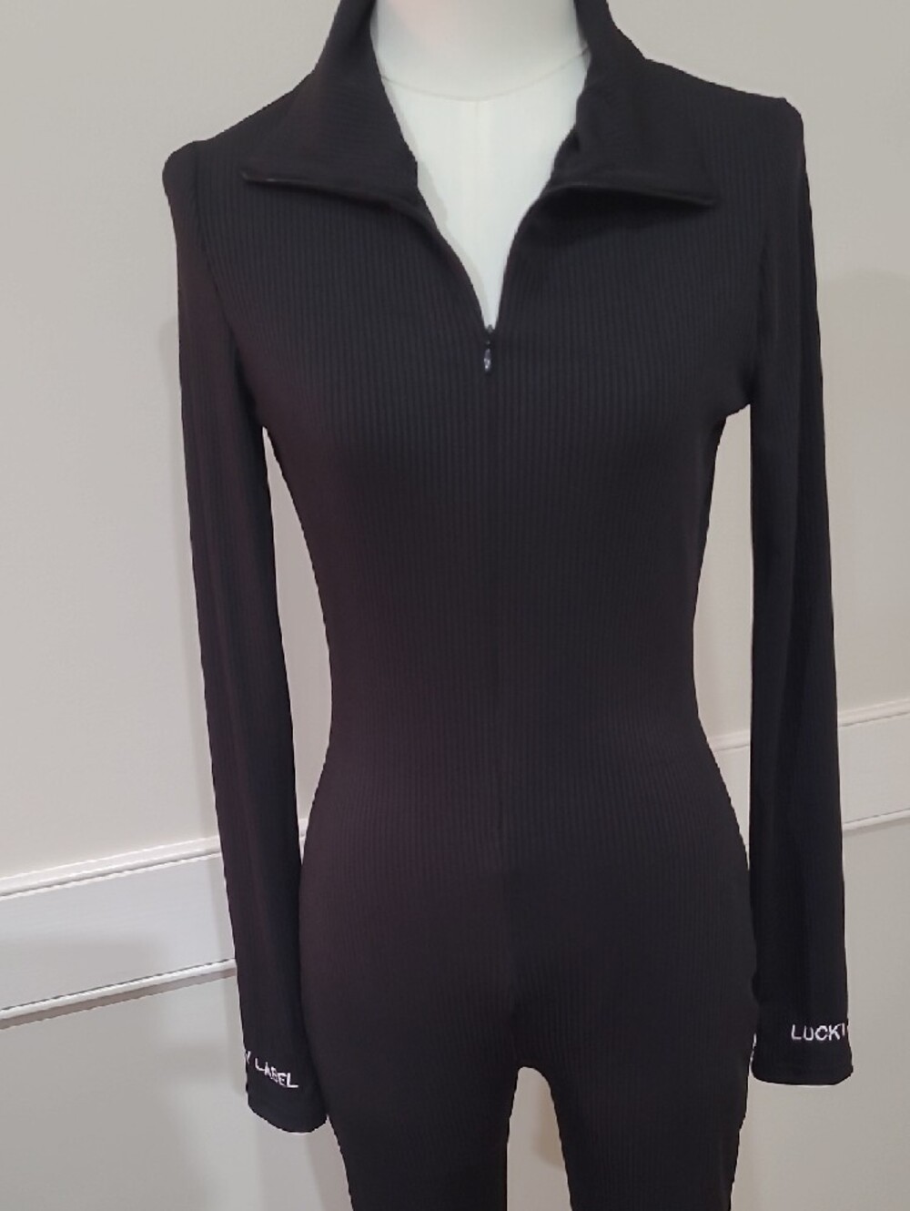 High-Waist Black Slim Fit Women’s Jumpsuit - Picture 3 of 10